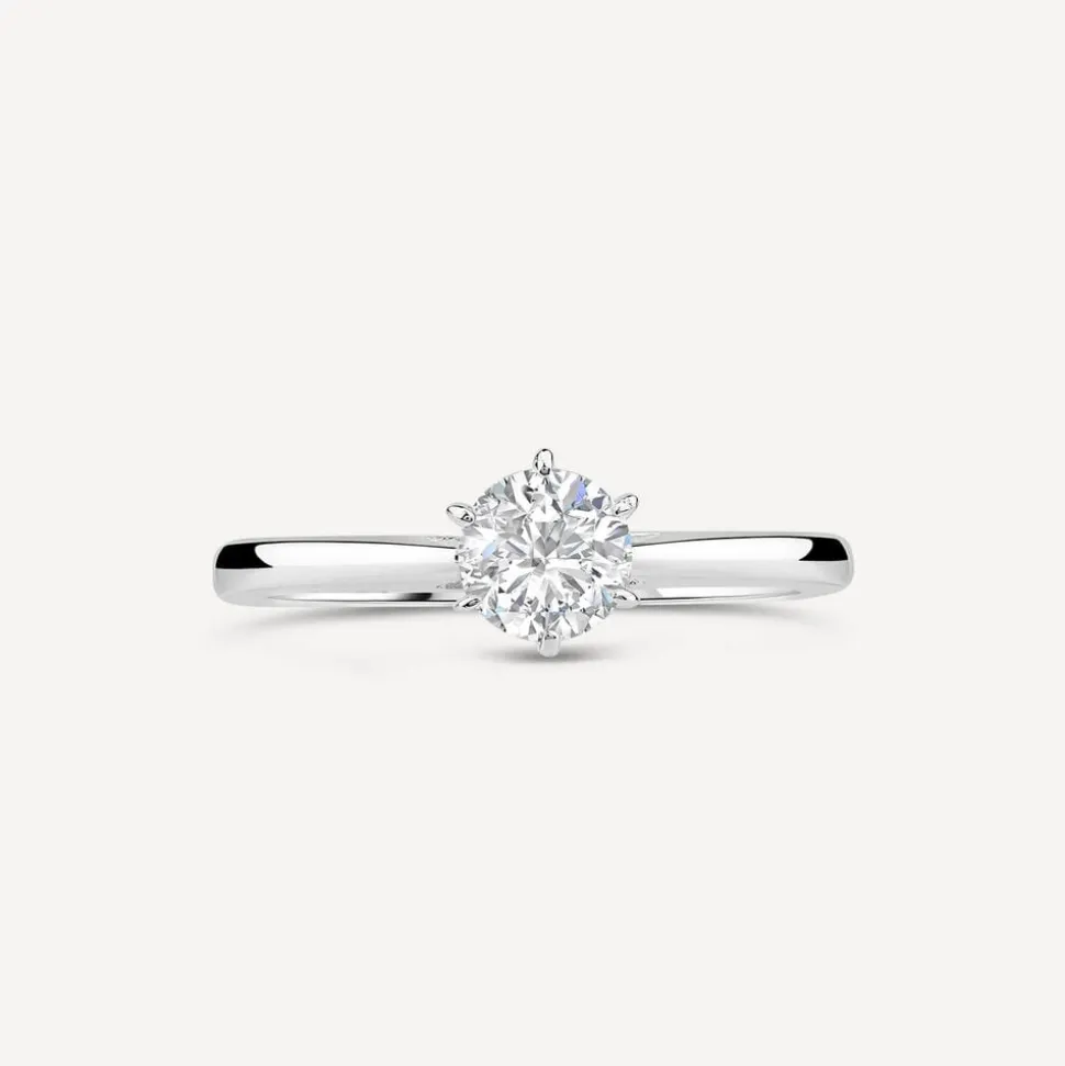 Sterling Silver 6 Claw Cubic Zirconia Small Solitaire Promise Ring