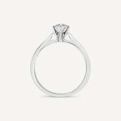 Sterling Silver 6 Claw Cubic Zirconia Small Solitaire Promise Ring