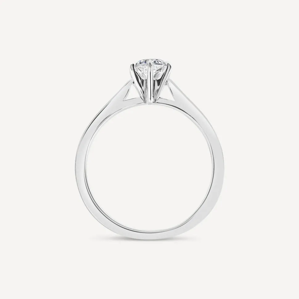 Sterling Silver 6 Claw Cubic Zirconia Small Solitaire Promise Ring