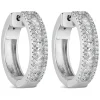 Sterling Silver 3 Row Cubic Zirconia Dipped Centre Hoops
