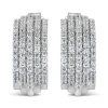 Sterling Silver 5 Row Pave Cubic Zirconia Cubic Zirconia Hoops