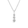 Sterling Silver 3 Stone Cubic Zirconia Graduated Pendant