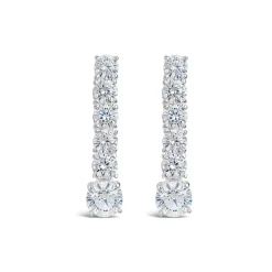 Sterling Silver 6 Stone Cubic Zirconia Drop Earrings
