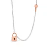 Sterling Silver & Rose Gold Plated Padlock & Key Necklet