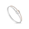 Sterling Silver & Rose Gold Plated Claddagh Cubic Zirconia Bangle