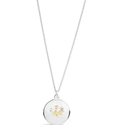 Sterling Silver & Yellow Gold-Plated Dove Pendant (Chain Included)
