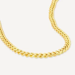 Sterling Silver & Yellow Gold Plated Tight Curb Necklet
