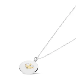 Sterling Silver & Yellow Gold-Plated Dove Pendant (Chain Included)