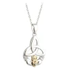 Sterling Silver and 9ct Yellow Gold Diamond Trinity Knot Pendant