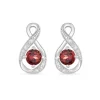 Sterling Silver and Cubic Zirconia January Birthstone Stud Earrings