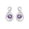 Sterling Silver and Cubic Zirconia February Birthstone Stud Earrings