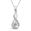 Sterling Silver and Cubic Zirconia April Birthstone Pendant (Chain Included)