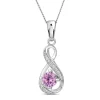 Sterling Silver and Cubic Zirconia October Birthstone Pendant (Chain Included)