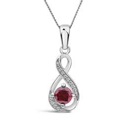 Sterling Silver and Cubic Zirconia January Birthstone Pendant (Chain Included)