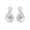 Sterling Silver and Cubic Zirconia March Birthstone Stud Earrings