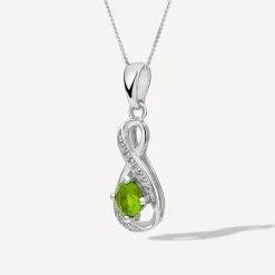 Sterling Silver and Cubic Zirconia August Birthstone Pendant (Chain Included)