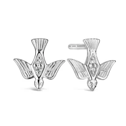 Sterling Silver and Cubic Zirconia Confirmation Dove Earrings