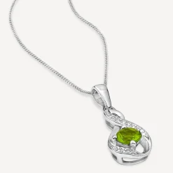 Sterling Silver and Cubic Zirconia August Birthstone Pendant (Chain Included)