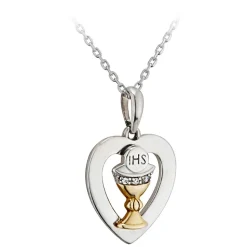 Sterling Silver and Gold Chalice Medal (Chain Included)