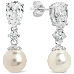 Sterling Silver and Pearl Earrings