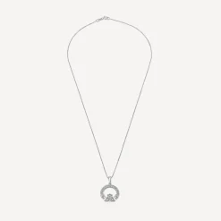 Sterling Silver April Birthstone Pave Cubic Zirconia Claddagh Pendant
