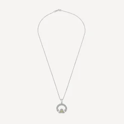Sterling Silver August Birthstone Pave Cubic Zirconia Claddagh Pendant