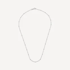 Sterling Silver Beaded Trace Chain Necklace