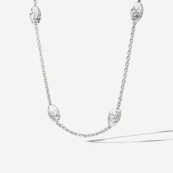 Sterling Silver Bean Trace Chain Necklet