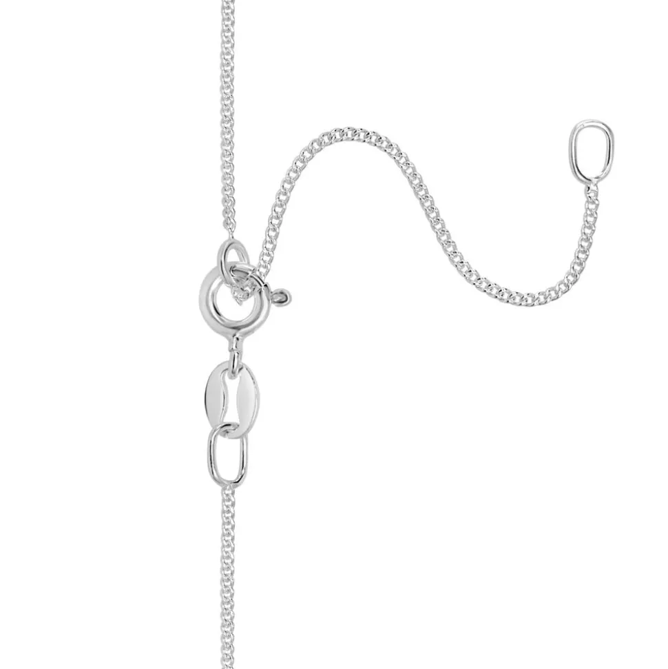 Sterling Silver Block Initial J Pendant (Chain Included)