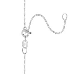 Sterling Silver Block Initial E Pendant (Chain Included)
