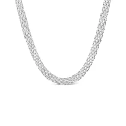 Sterling Silver Brick Meshed Style Necklet