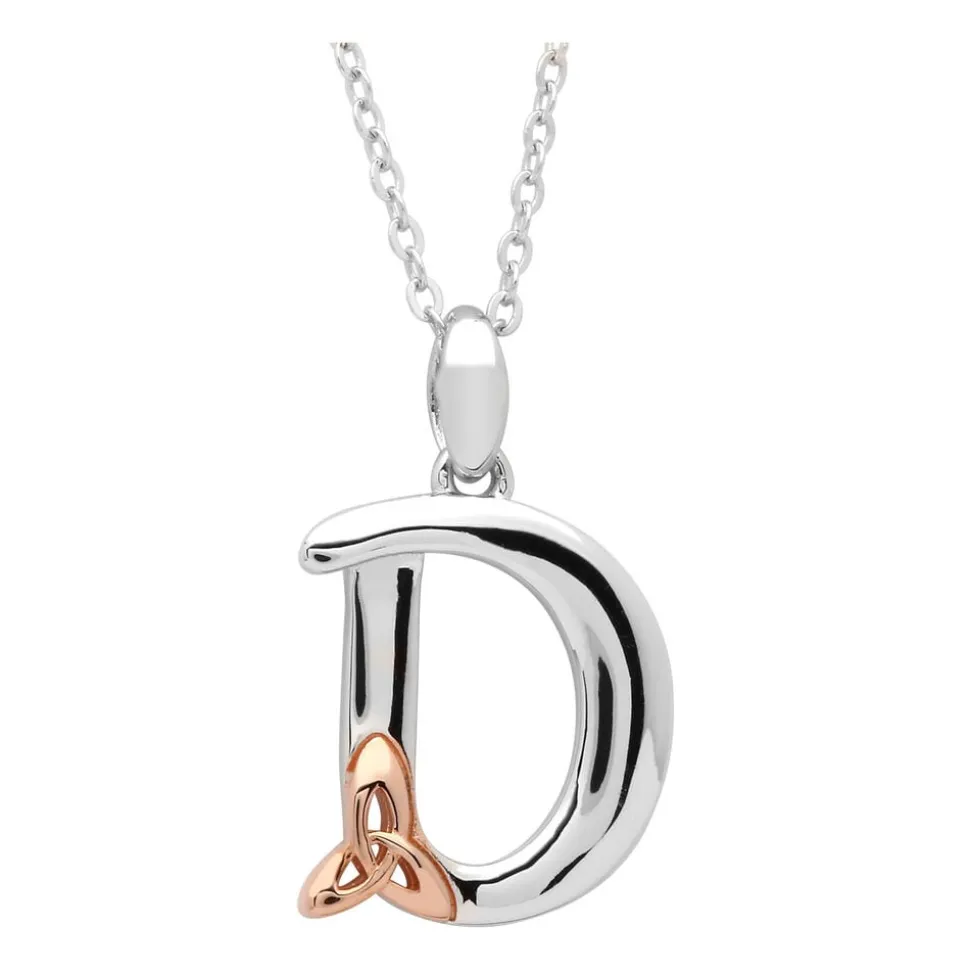 Sterling Silver Celtic D Initial Pendant