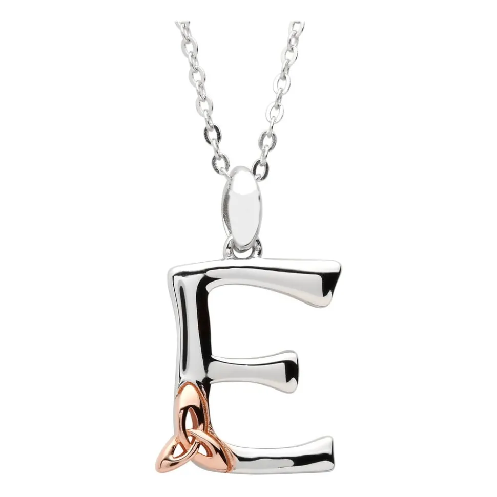 Sterling Silver Celtic E Initial Pendant