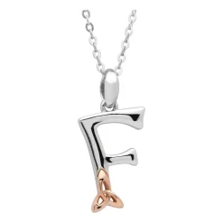 Sterling Silver Celtic F Initial Pendant