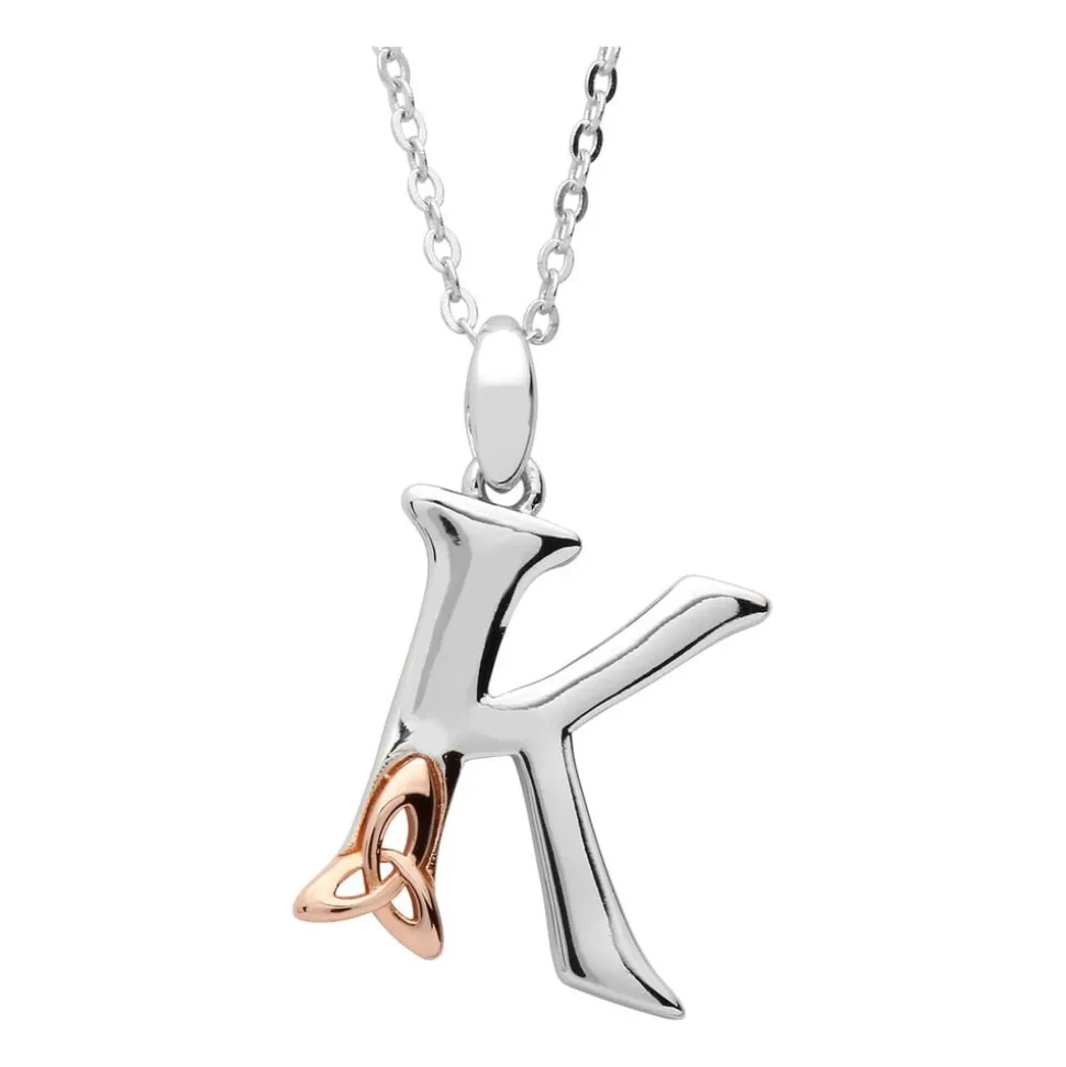 Sterling Silver Celtic K Initial Pendant
