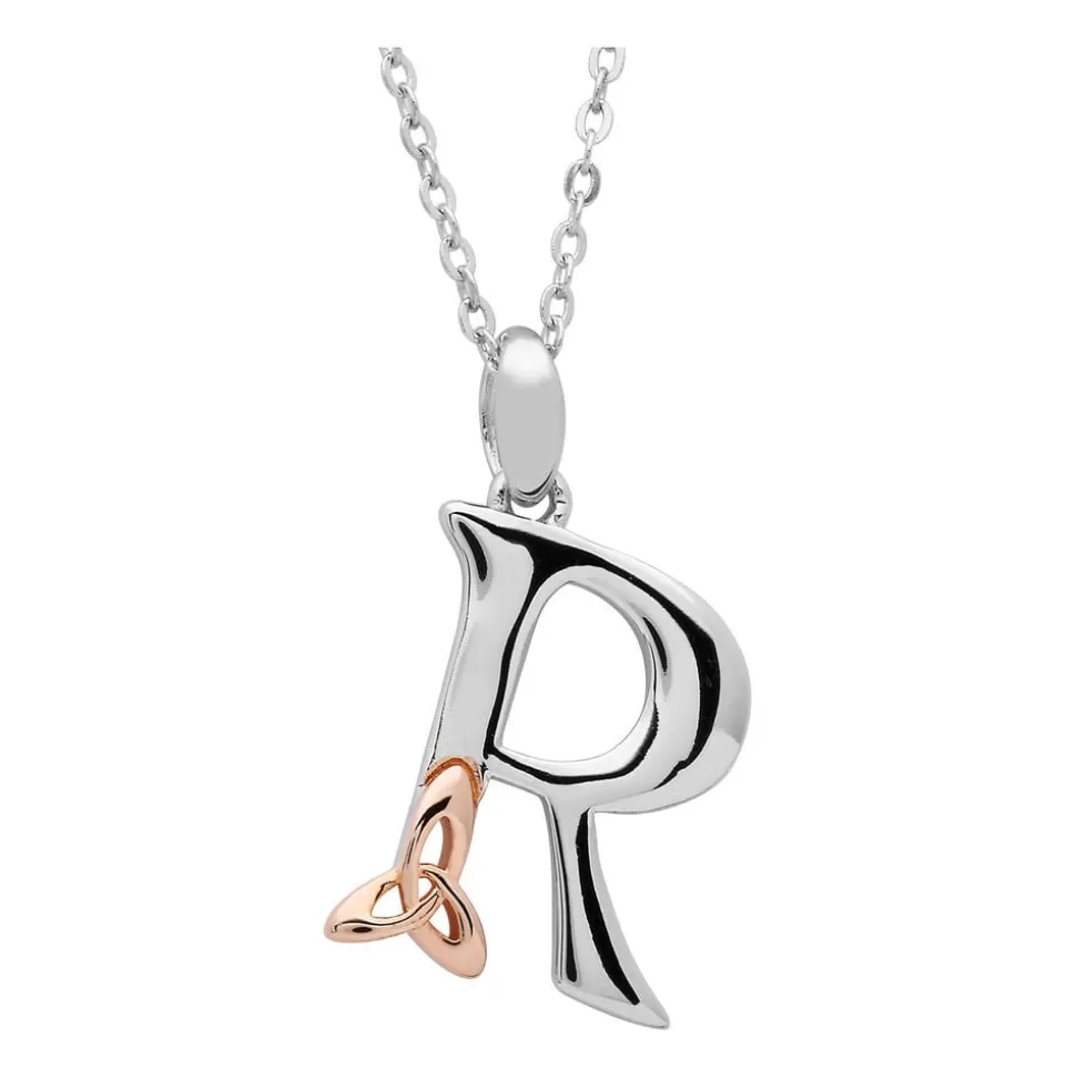 Sterling Silver Celtic R Initial Pendant