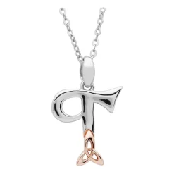 Sterling Silver Celtic T Initial Pendant