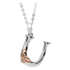 Sterling Silver Celtic U Initial Pendant