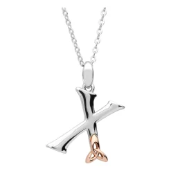 Sterling Silver Celtic X Initial Pendant