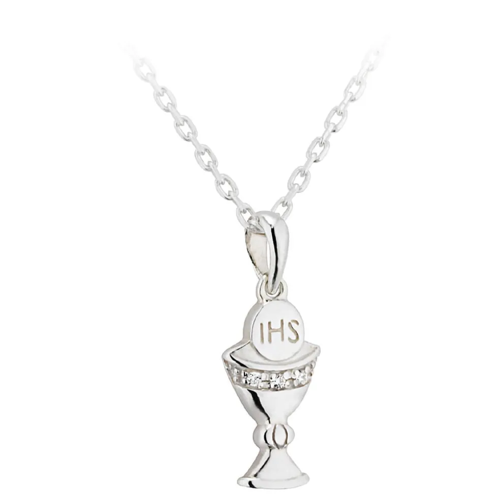 Sterling Silver Chalice Pendant (Chain Included)
