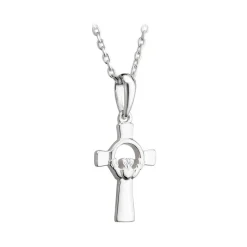 Sterling Silver Claddagh Cross Pendant