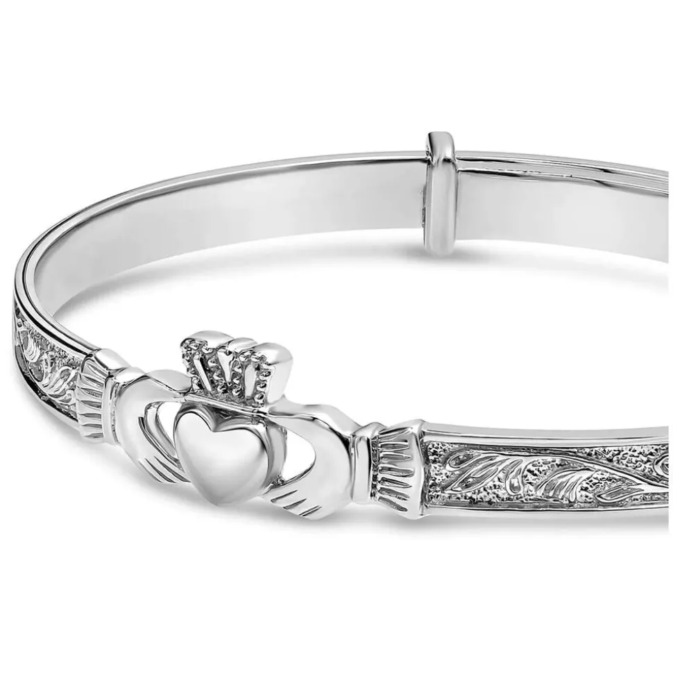 Sterling Silver Claddagh Baby Bangle
