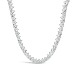 Sterling Silver Claw Set Cubic Zirconia Tennis Necklet