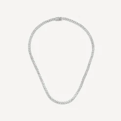Sterling Silver Claw Set Cubic Zirconia Tennis Necklet