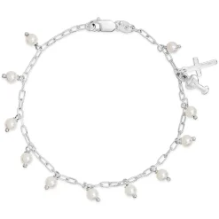 Sterling Silver Communion Pearl Bracelet