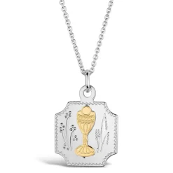 Sterling Silver Communion Medal (Chain Included)