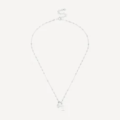 Sterling Silver Cross & Miraculous Medal Beaded Necklet