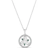 Sterling Silver Crystal Green Celtic Spiral Triskele Pendant
