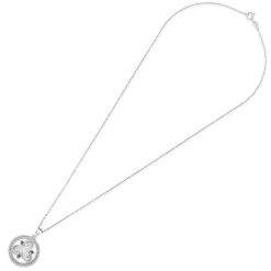 Sterling Silver Crystal Green Celtic Spiral Triskele Pendant