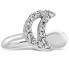 Sterling Silver Cubic Zircona Moon Single Cuff Earring